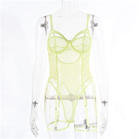 Generic 2025 New Women S Clothing Sexy Lace Stitching Sheer Mesh Sexy Lingerie Jumpsuit 23032