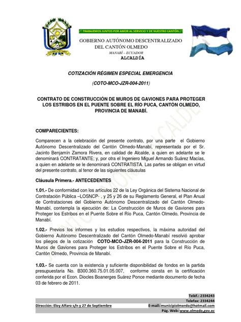 Pdf Contrato Contrucci N De Muros De Gaviones Pdfslide Net