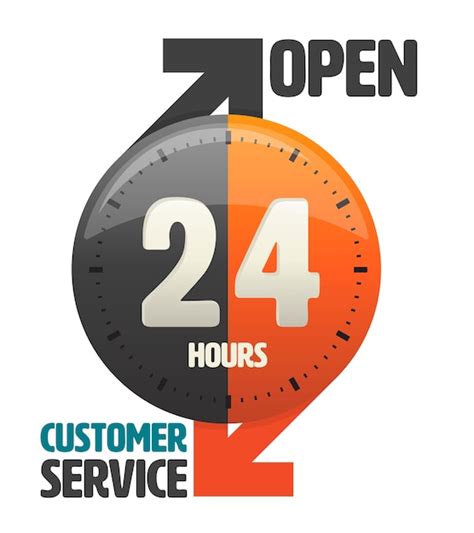 Icono de atención al cliente abierto las 24 horas Vector Premium