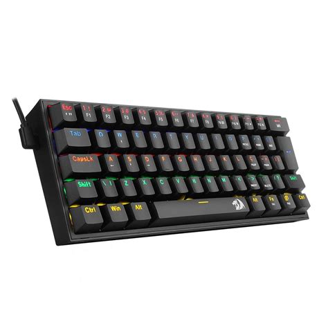 Teclado Mecânico Gamer Redragon Fizz, Rainbow, Switch Brown, Preto ...