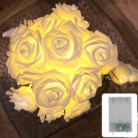 Lights Fun Er Led Rosen Lichterkette Warmwei Batteriebetrieben