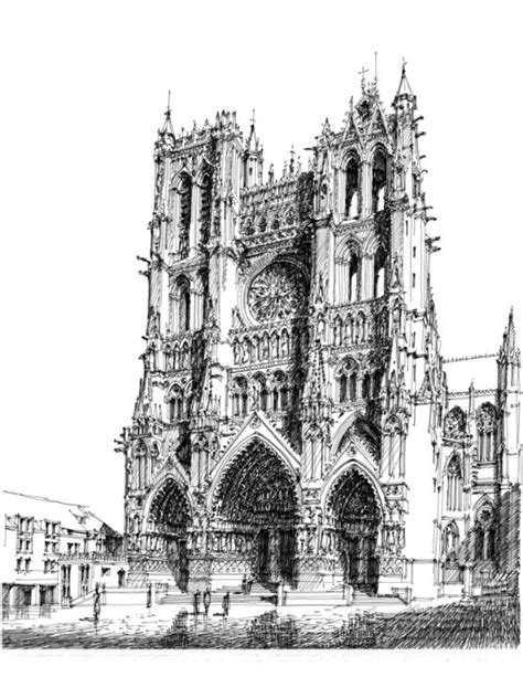 Gothic Cathedral Drawing