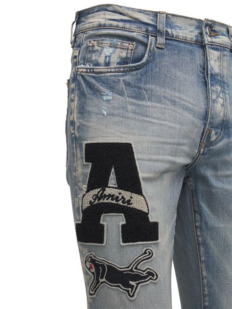 Amiri Varsity Patch Denim Jeans In Blue For Men Lyst