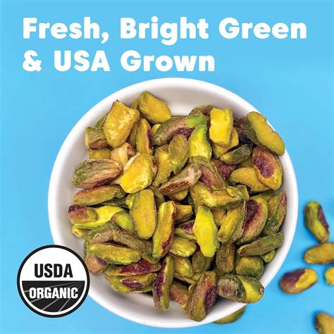 Organic Pistachios Bright Green Pistachio Nut Halves No Salt No