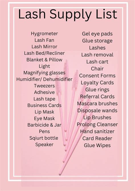 Lash Supply List Lash Supplies Lash Artist Supplies Etsy In 2023