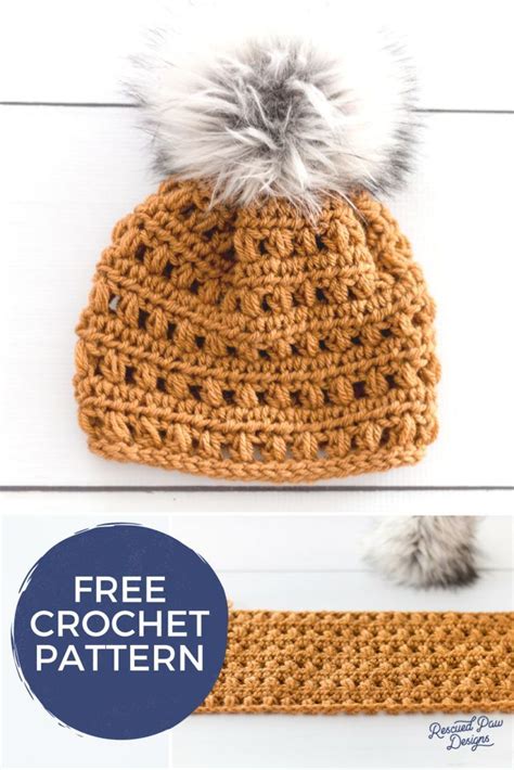 Pom pom crochet beanie pattern – Artofit