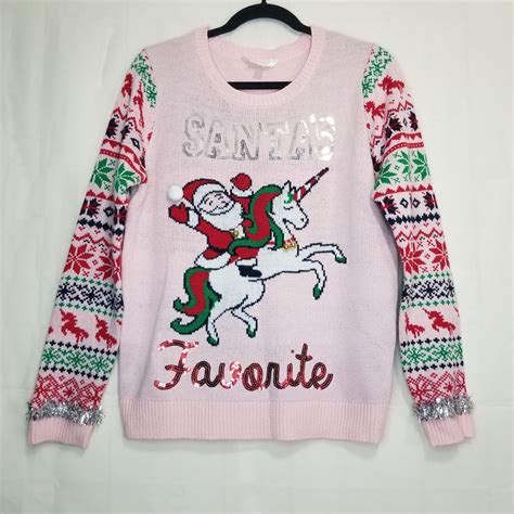 No Boundaries Santas Favorite Ugly Christmas Sweater … - Gem