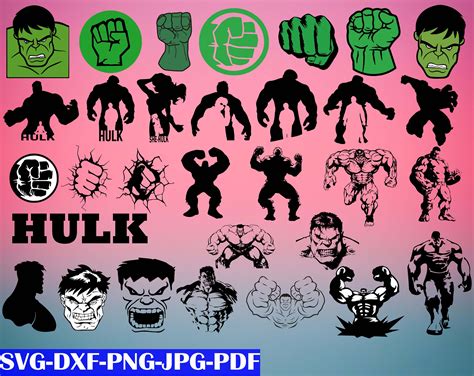 Hulk Svg Bundle Superhero Marvel Svg Png Dxf Pdf Inspire