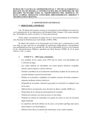 Completable En línea PLIEGO DE CONDICIONES ESENCIALES QUE HA DE Fax