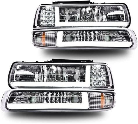 G Plus Led Drl Headlights Compatible With 1999 2002 Chevy Silverado 2001 2002