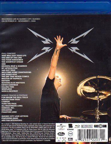 Metallica Quebec Magnetic Blu Ray