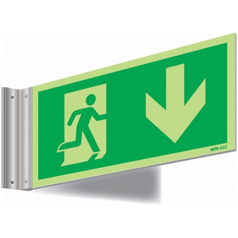 Nite Glo Arrow Down Corridor Symbol Signs