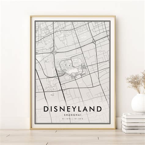 Disneyland Shanghai Map Print, Disneyland Shanghai Road Map Poster ...