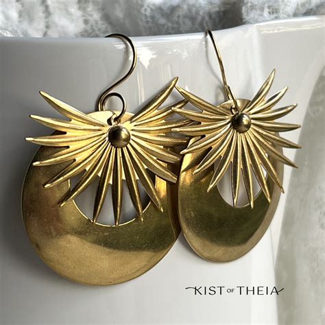 Large Modern Style Statement Hoop Earrings With Handcrafted 14k Gold