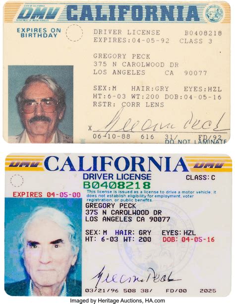 Two California Drivers Licenses Total 2 Items Movie Tv Lot 89227 Heritage Auctions