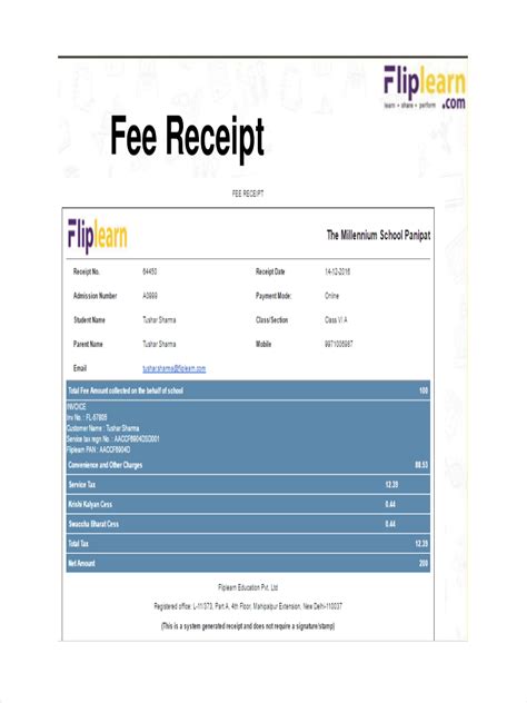 School Receipt 20 Examples Format How To Make Pdf