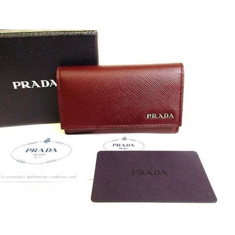 プラダ Prada サフィアーノ メタル レザー 6連 キーケース キーリング メンズ レディース 【未使用保管品】 9552東京の