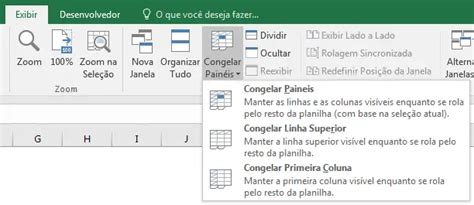 A Opção Congelar Painéis - Congelar Painéis Excel - Como fixar Linhas e Colunas