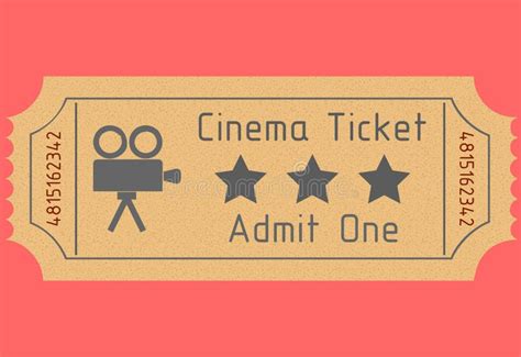 Cinema Ticket Admit One Vector Illustration Stock Vector
