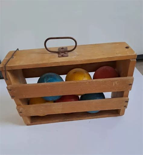 Jeu De Boules Ancien En Bois Dans Un Coffret P Tanque Voir Options