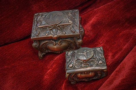 Art Nouveau Copper Trinket Boxes Very Vintage St Annes