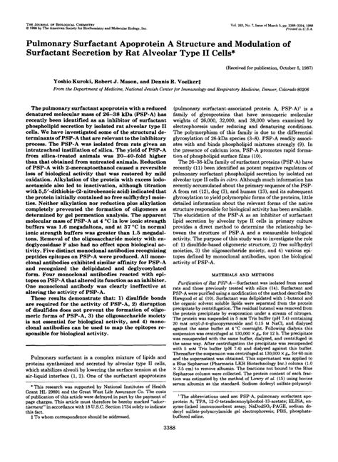 (PDF) Pulmonary surfactant apoprotein A structure and modulation of ...