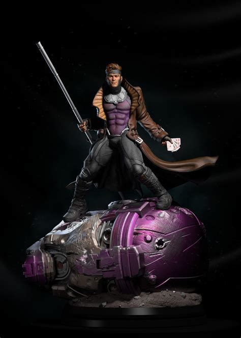 Artstation Gambit Fan Art Statue Will Andrade Marvel Collectibles