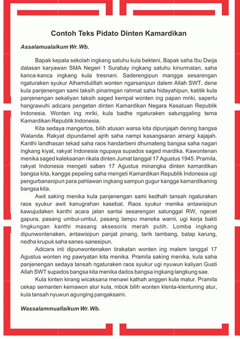 Contoh Pidato Singkat Hari Kemerdekaan Filtrujillo