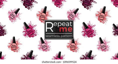 Manicure Vector Seamless Pattern Nude Purple Stock Vector Royalty Free