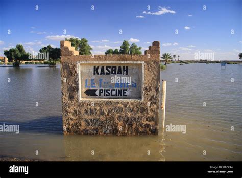 Floods hit the Sahara desert region of Morocco near Merzouga around the ...