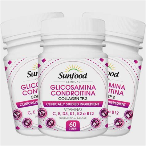 Kit 3 colágeno tipo 2 glucosamina condroitina vitaminas