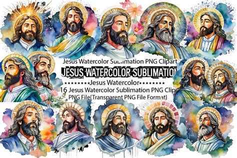 Jesus Watercolor Sublimation Bundle Graphic By PrintExpert Creative