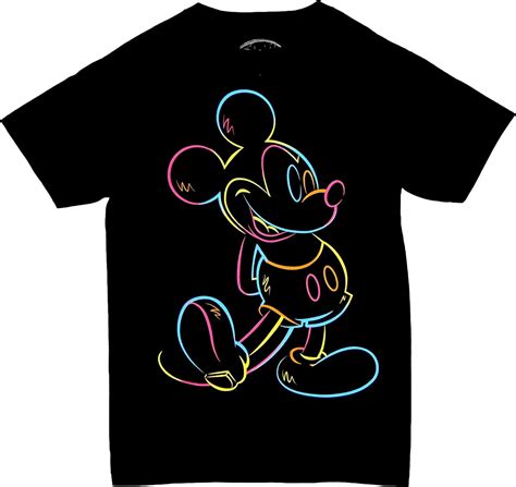 Amazon Disney Men S Vintage Mickey Neon T Shirt Clothing