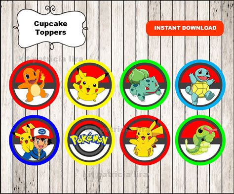 Printable Pokemon Cupcake Toppers