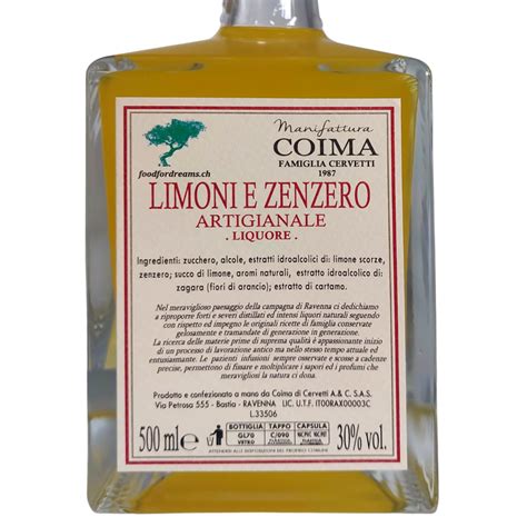 Liquore Limone E Zenzero Acquista Online Svizzera Food For Dreams