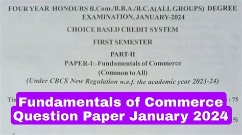 Degree 1sem FOC Question Paper January 2024 Degree Fundamentals Of