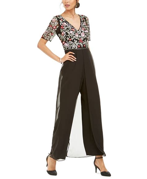 Adrianna Papell Embellished Walk Through Jumpsuit Macys