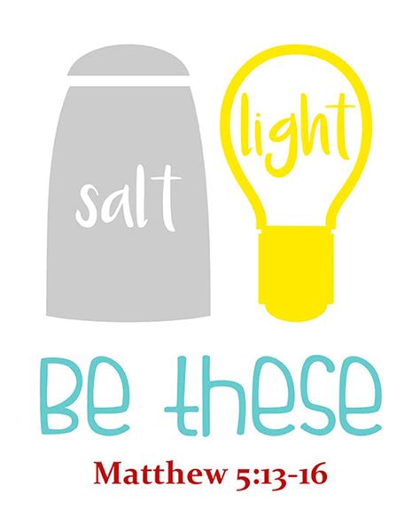 Salt and Light. Matthew 5:13-16 Be the Light. Bible Verse Wall - Etsy