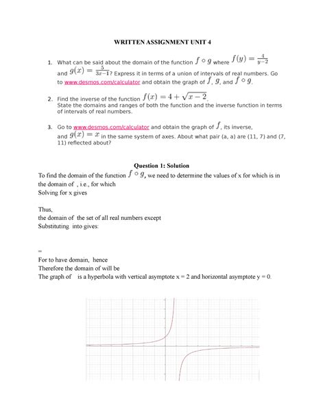 Written Assignment Unit 4 Written Assignment Unit 4 1 What Can Be Said About The Domain Of