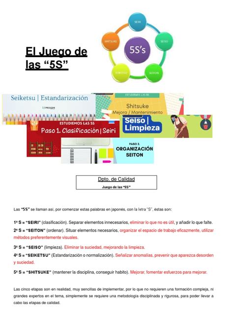 Juego De Las 5s Pdf Gestión De Procesos De Negocio Pensamiento