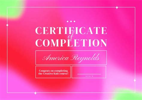 Design Wizard Free Course Completion Certificate Template Sample