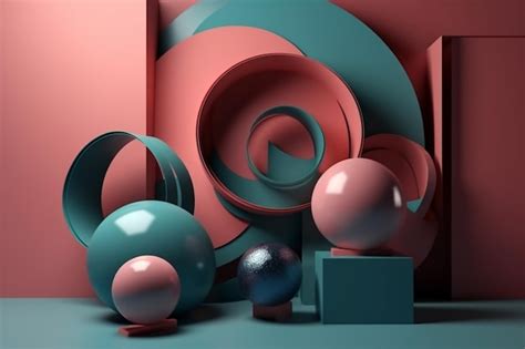 Premium Photo | 3d abstract minimal geometric forms