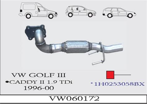 VW GOLF 3 CADDY 2 1 9 TDİ 1996 2000 Ön Egzoz Susturucu