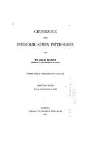 Grundzüge de physiologischen Psychologie Wundt Wilhelm Max 1832