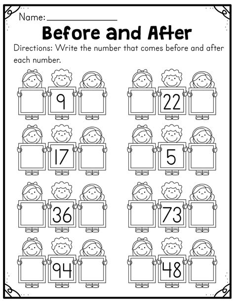 Before And After Numbers For Kindergarten