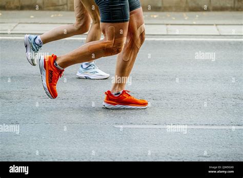 Ekaterinburg Russia August 7 2022 Legs Male And Female Runners