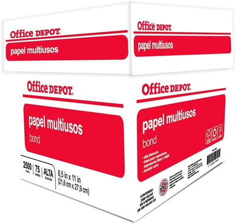 Office Depot Papel Bond Carta Paquete De Hojas Blancas 500 Piezas