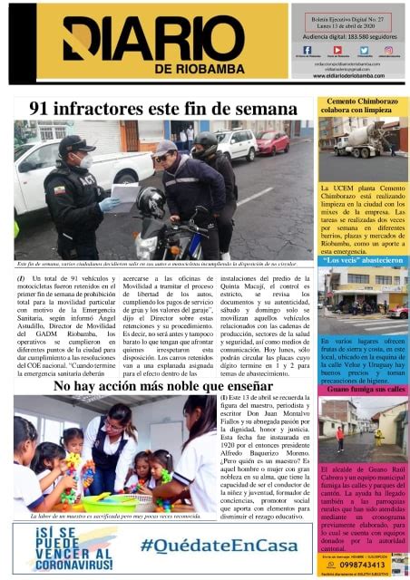 Bolet N Ejecutivo Digital Del Diario De Riobamba