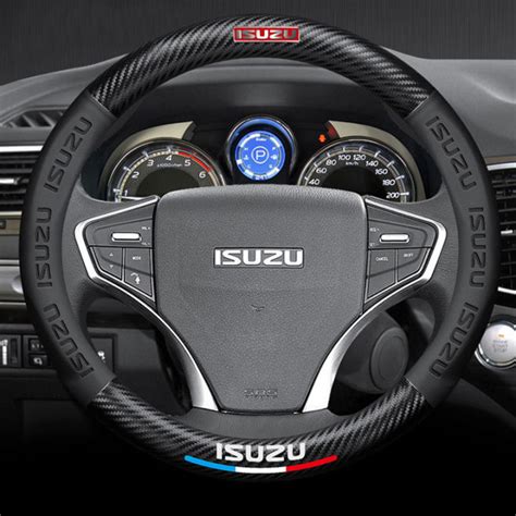 Carbon Fiber Leather D Relief Car Steering Wheel Cover Cm For Isuzu