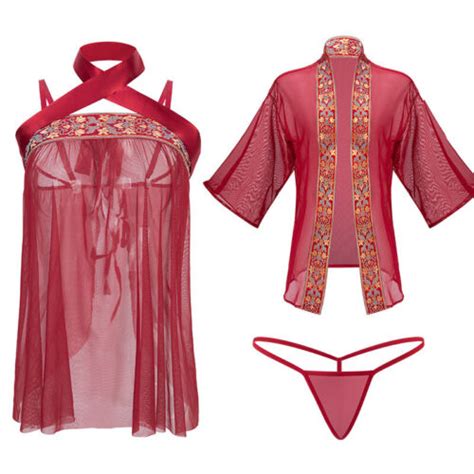 Sexy Lingerie Chinese Mesh Gowns Lace Dress Nightdress Sleepwear Cosplay Costume Ebay